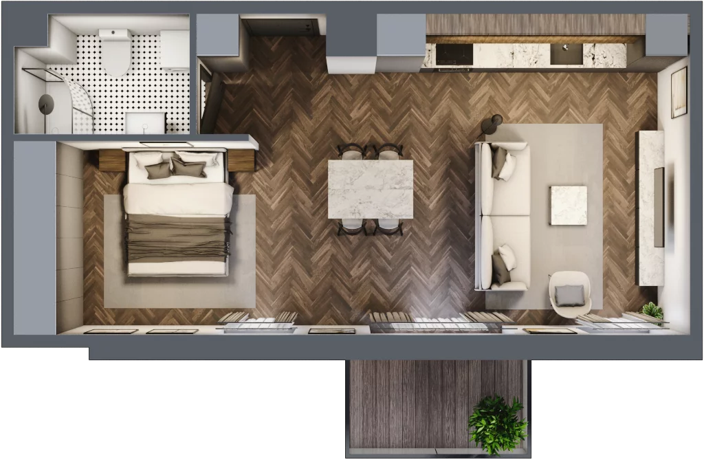 1 pokój, mieszkanie 42,88 m², piętro 4, oferta nr E.4M20, Nowa Wałowa, Gdańsk, Śródmieście, ul. Stępkarska / Wiosna Ludów