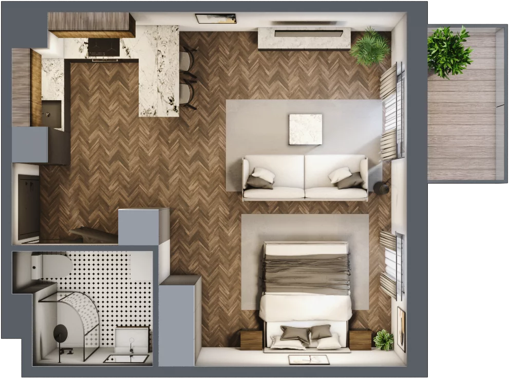 1 pokój, mieszkanie 37,74 m², piętro 2, oferta nr E.2M23, Nowa Wałowa, Gdańsk, Śródmieście, ul. Stępkarska / Wiosna Ludów