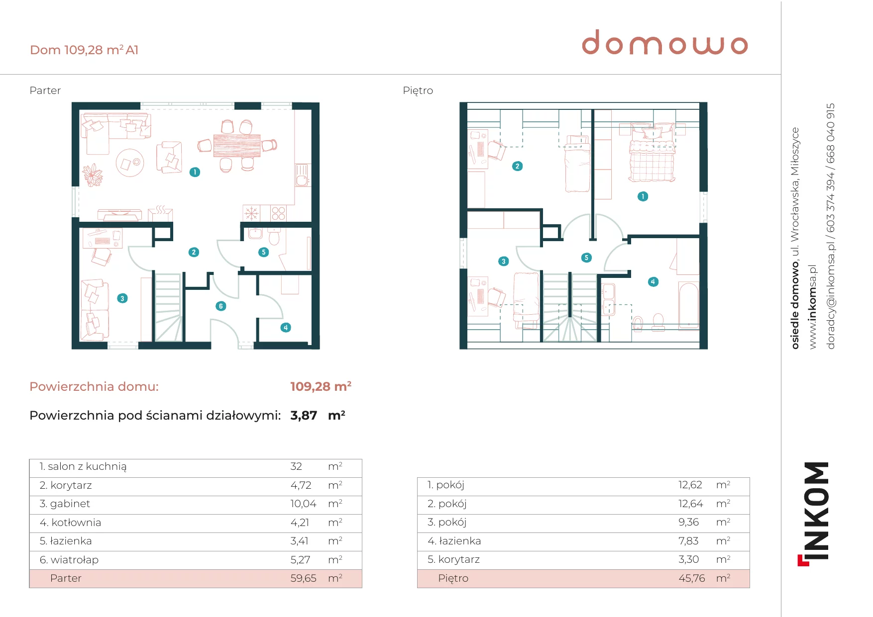 Dom 105,00 m², oferta nr D1, Domowo, Miłoszyce, ul. Wrocławska