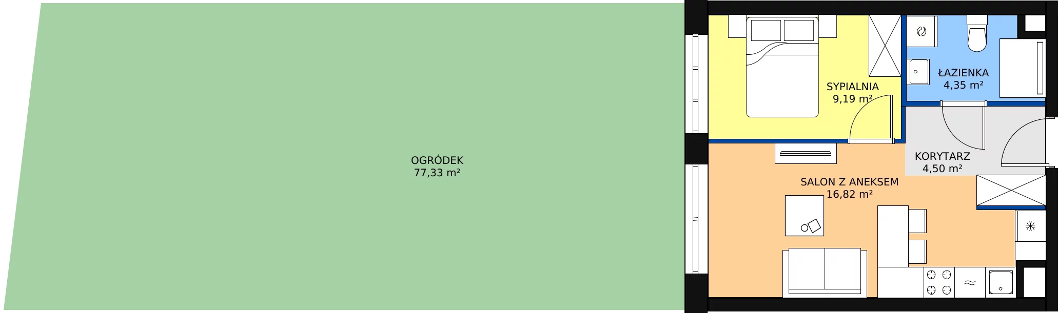 Zalety mieszkania 34.86 m², A1/0/8