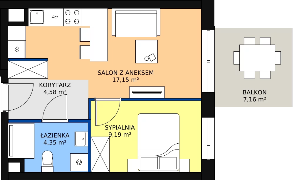 Zalety mieszkania 35.27 m², A1/1/10