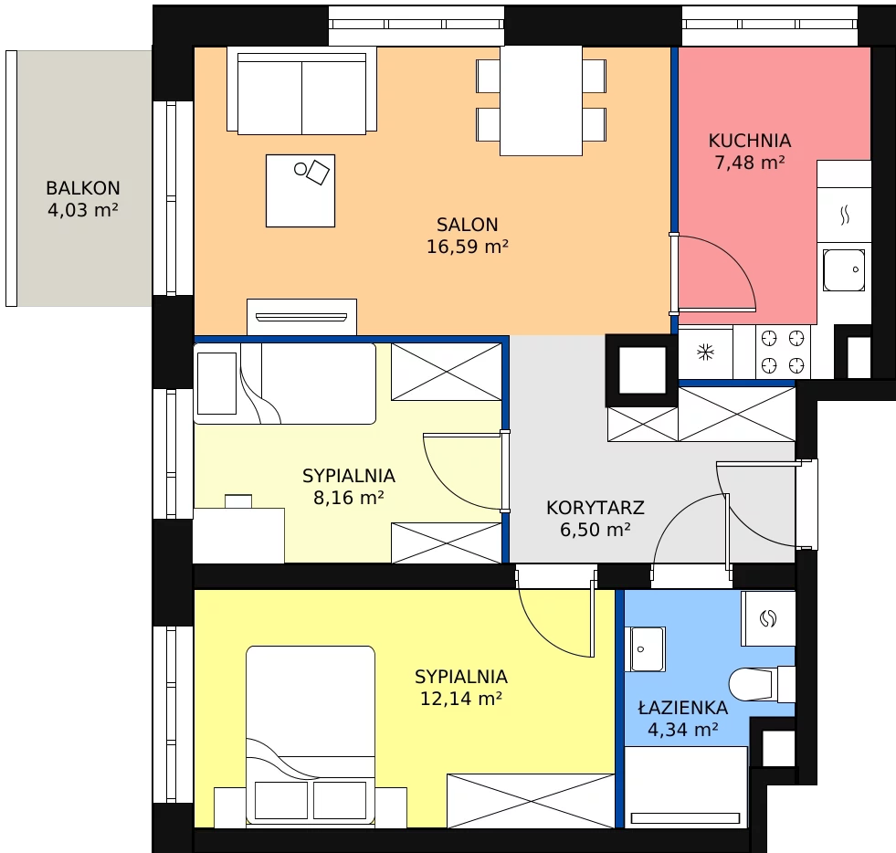 Zalety mieszkania 55.21 m², A2/5/8