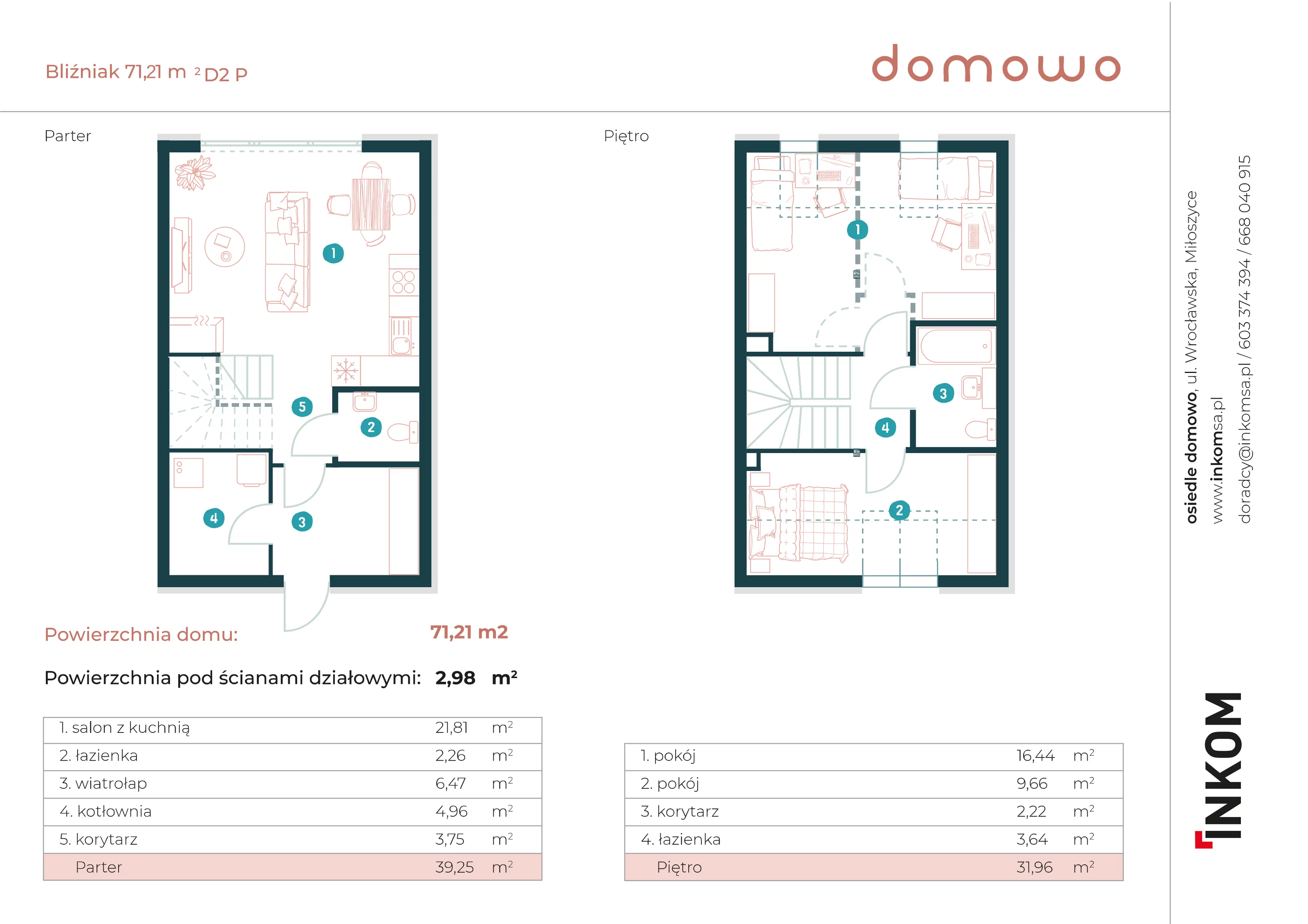 Dom 71,21 m², oferta nr D2P, Domowo, Miłoszyce, ul. Wrocławska