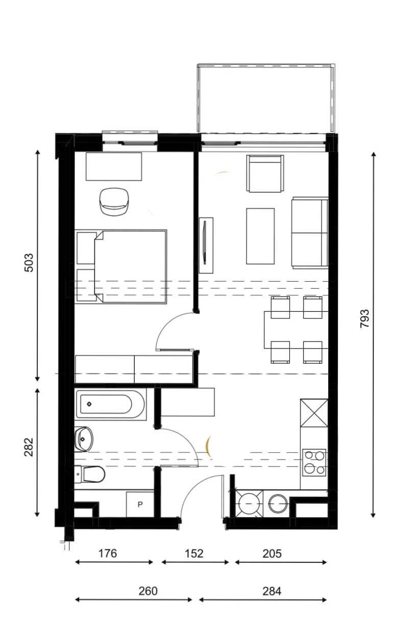 2 pokoje, apartament inwestycyjny 41,66 m², piętro 3, oferta nr E.03.04, IzerSKI Resort, Świeradów-Zdrój, ul. Jana Kilińskiego 2