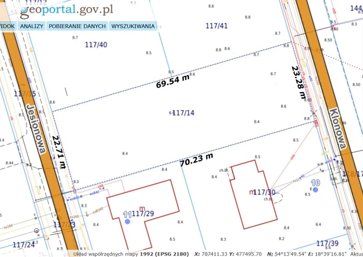 Działka 1 608,00 m², oferta nr , 608287, Cieplewo, Klonowa