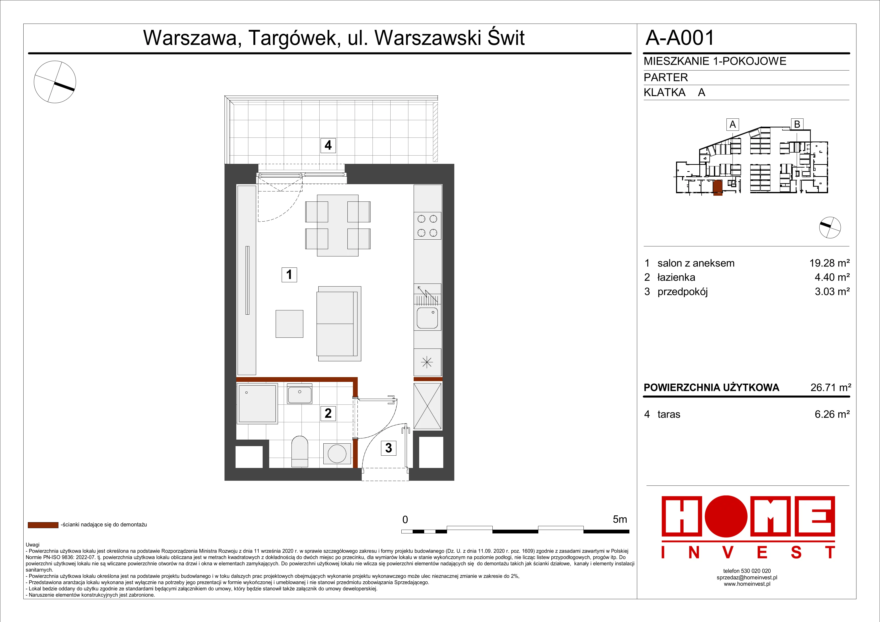 Mieszkanie 26,71 m², parter, oferta nr A-A001, Warszawski Świt, Warszawa, Targówek, Bródno, ul. Warszawski Świt 5