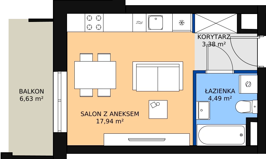 1 pokój, mieszkanie 25,74 m², piętro 1, oferta nr A-B134, Warszawski Świt, Warszawa, Targówek, Bródno, ul. Warszawski Świt 5