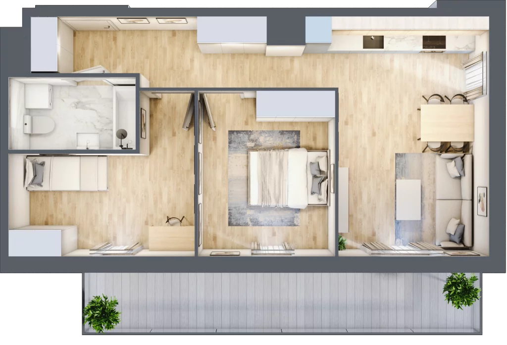 3 pokoje, mieszkanie 57,27 m², piętro 4, oferta nr C406, Enklawa Ursynów, Warszawa, Ursynów, Wyczółki, ul. Kłobucka 23A