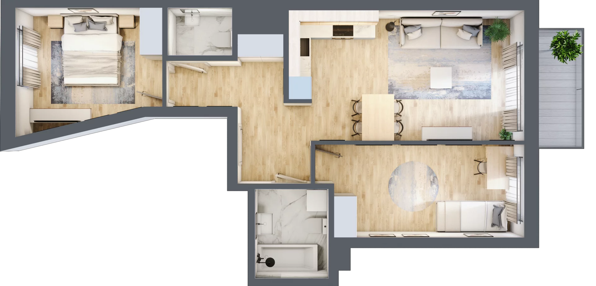 3 pokoje, mieszkanie 64,03 m², piętro 3, oferta nr A11, Przystań Żerań, Warszawa, Białołęka, Żerań, ul. Morelowa 13
