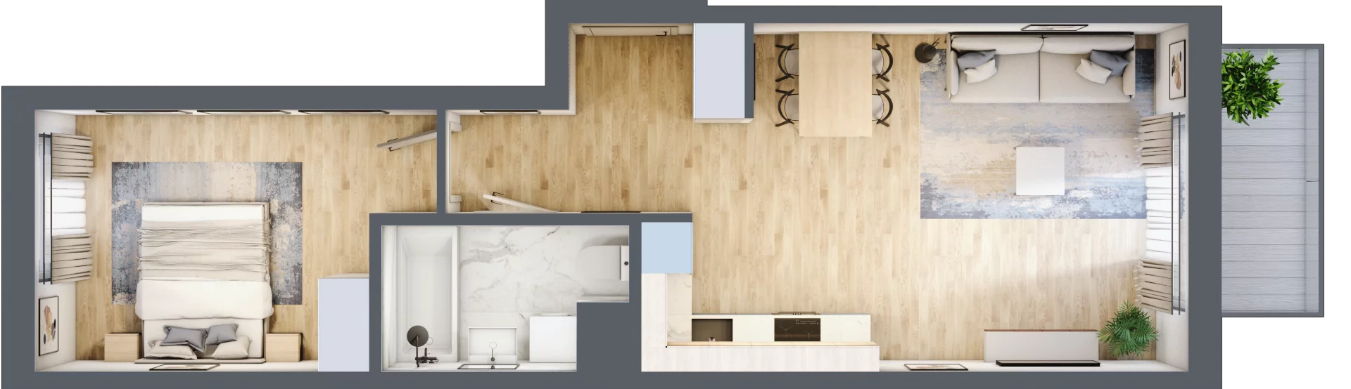 2 pokoje, mieszkanie 48,81 m², piętro 2, oferta nr B39, Przystań Żerań, Warszawa, Białołęka, Żerań, ul. Morelowa 13
