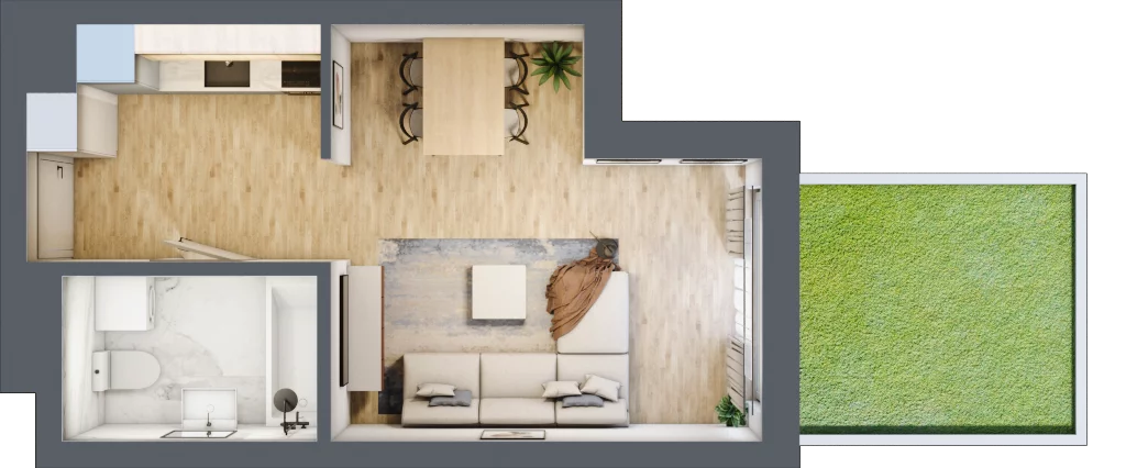 1 pokój, mieszkanie 29,55 m², parter, oferta nr C58, Przystań Żerań, Warszawa, Białołęka, Żerań, ul. Morelowa 13