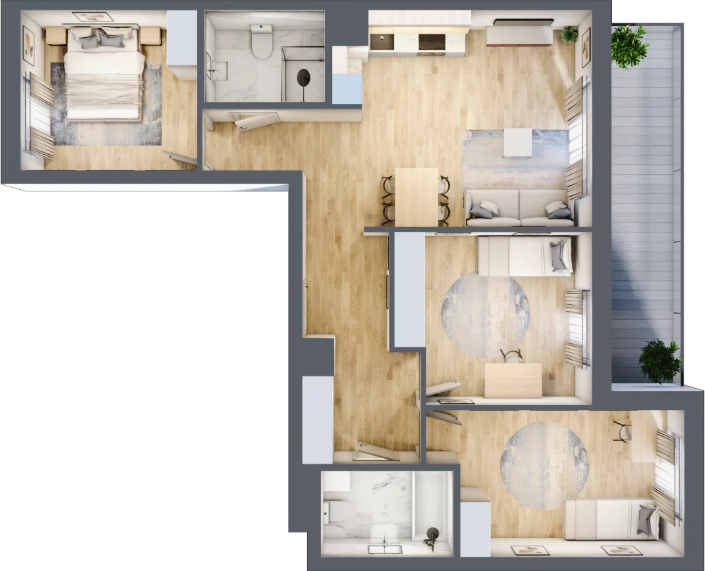 4 pokoje, mieszkanie 85,35 m², piętro 4, oferta nr C73, Przystań Żerań, Warszawa, Białołęka, Żerań, ul. Morelowa 13