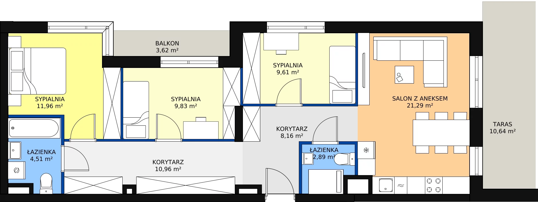 Zalety mieszkania 79.21 m², B1 - B069