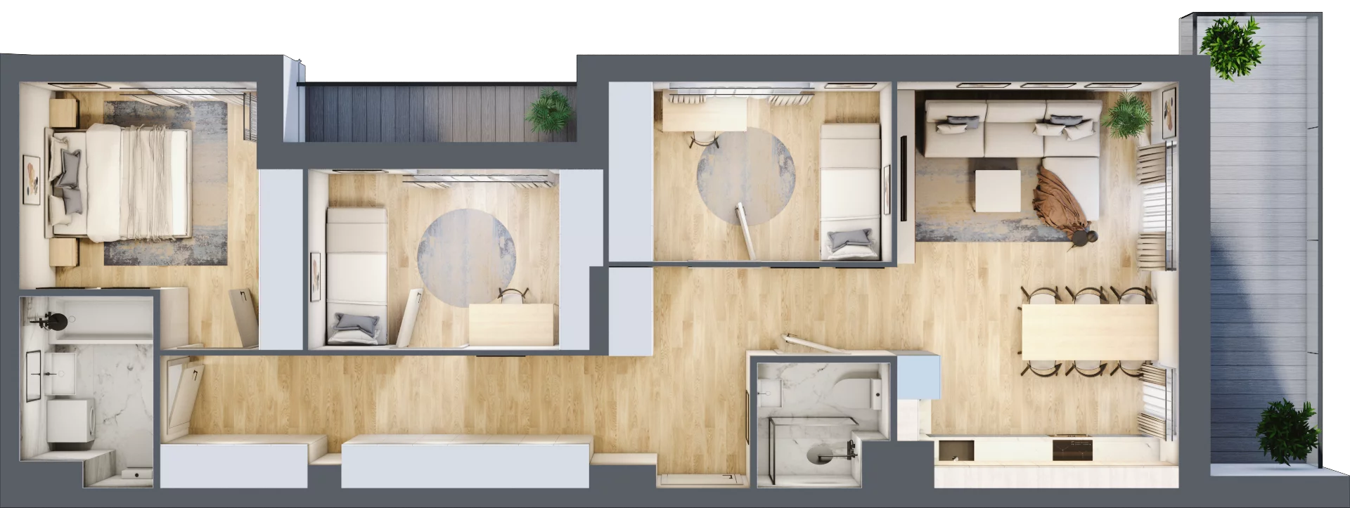 4 pokoje, mieszkanie 79,21 m², piętro 1, oferta nr B1, Warszawski Świt Etap VIII, Warszawa, Targówek, Bródno, ul. Warszawski Świt 5