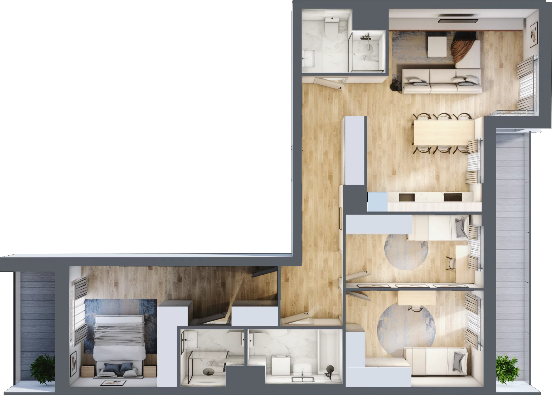 4 pokoje, mieszkanie 91,87 m², piętro 2, oferta nr B1, Warszawski Świt Etap VIII, Warszawa, Targówek, Bródno, ul. Warszawski Świt 5