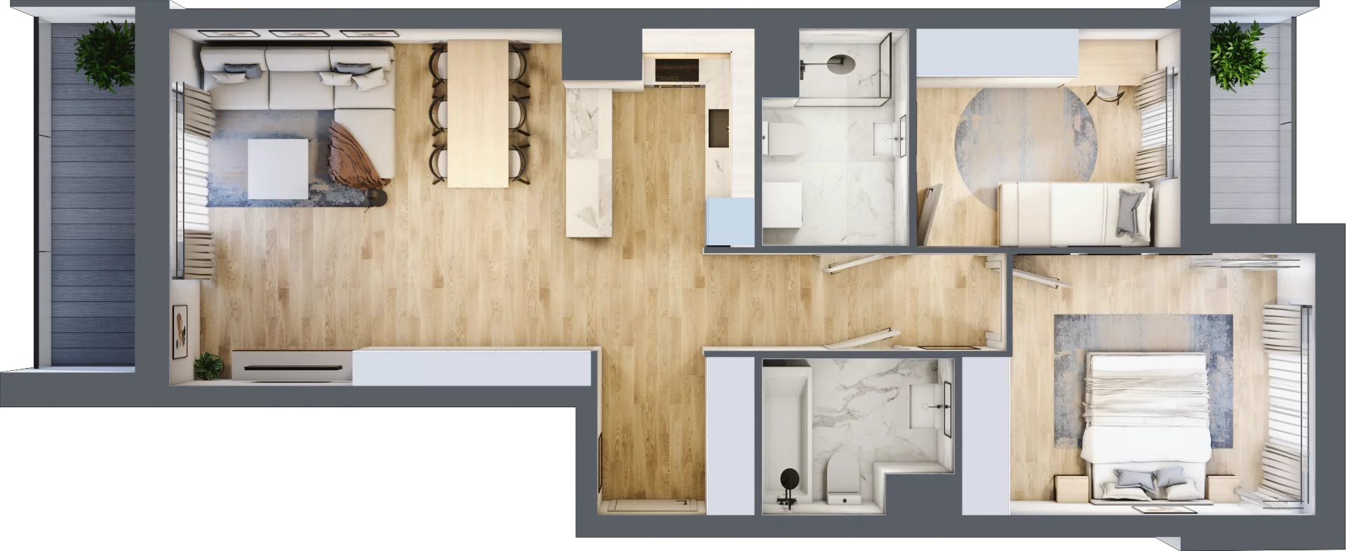 3 pokoje, mieszkanie 71,40 m², piętro 2, oferta nr B1, Warszawski Świt Etap VIII, Warszawa, Targówek, Bródno, ul. Warszawski Świt 5