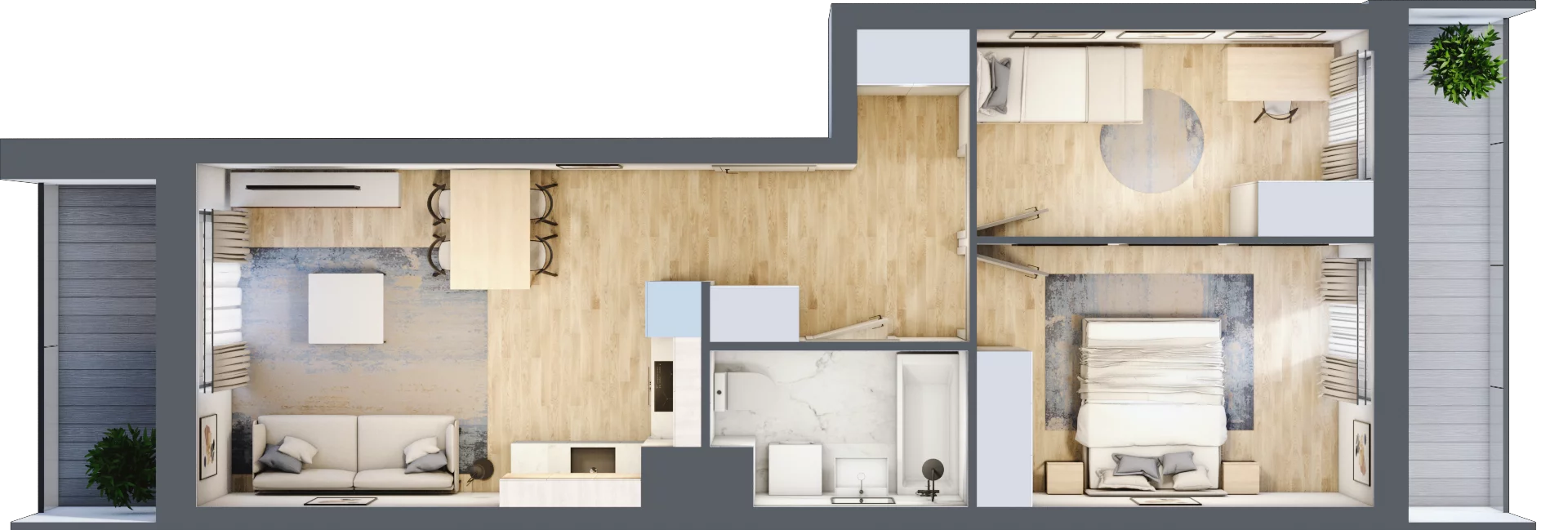 3 pokoje, mieszkanie 53,27 m², piętro 4, oferta nr B1, Warszawski Świt Etap VIII, Warszawa, Targówek, Bródno, ul. Warszawski Świt 5