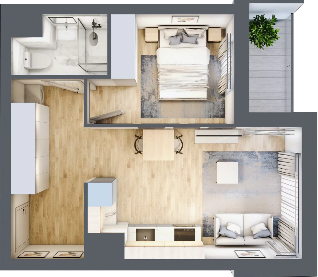 2 pokoje, mieszkanie 37,81 m², piętro 5, oferta nr B1, Warszawski Świt Etap VIII, Warszawa, Targówek, Bródno, ul. Warszawski Świt 5