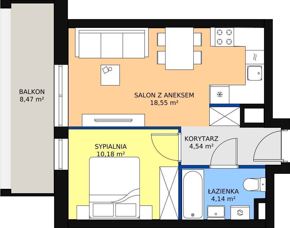 Zalety mieszkania 37.41 m², B1 - A051