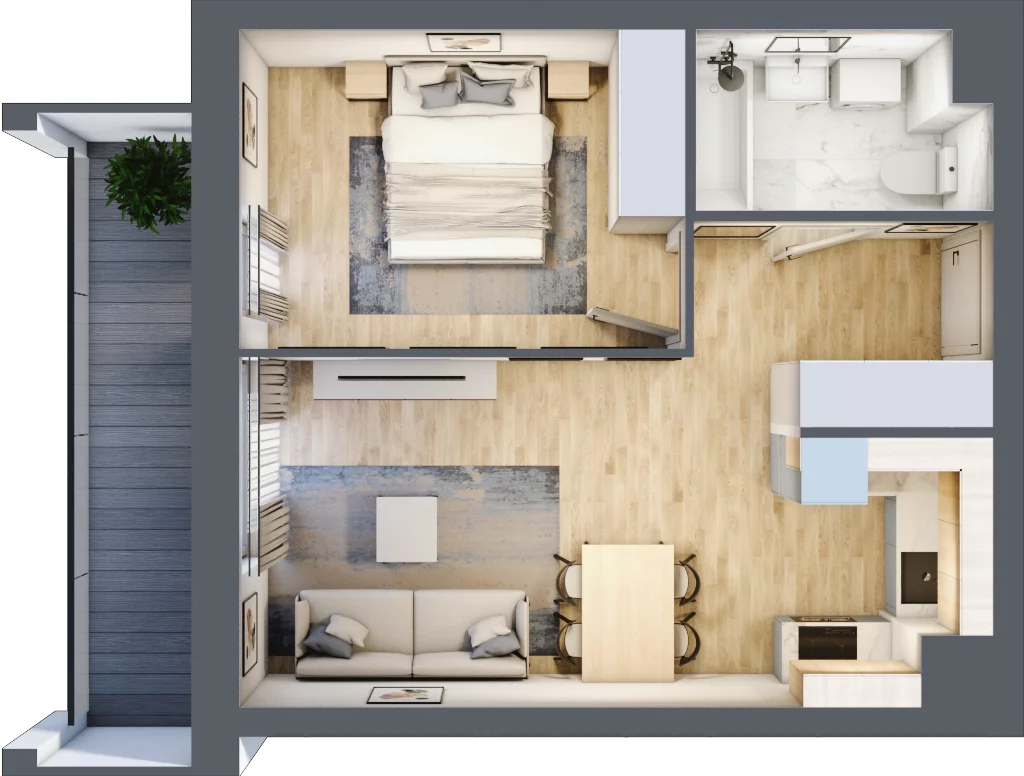 2 pokoje, mieszkanie 40,07 m², piętro 7, oferta nr B1, Warszawski Świt Etap VIII, Warszawa, Targówek, Bródno, ul. Warszawski Świt 5