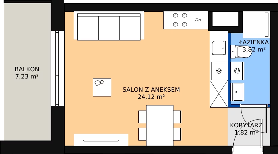 Zalety mieszkania 29.76 m², B1 - B135