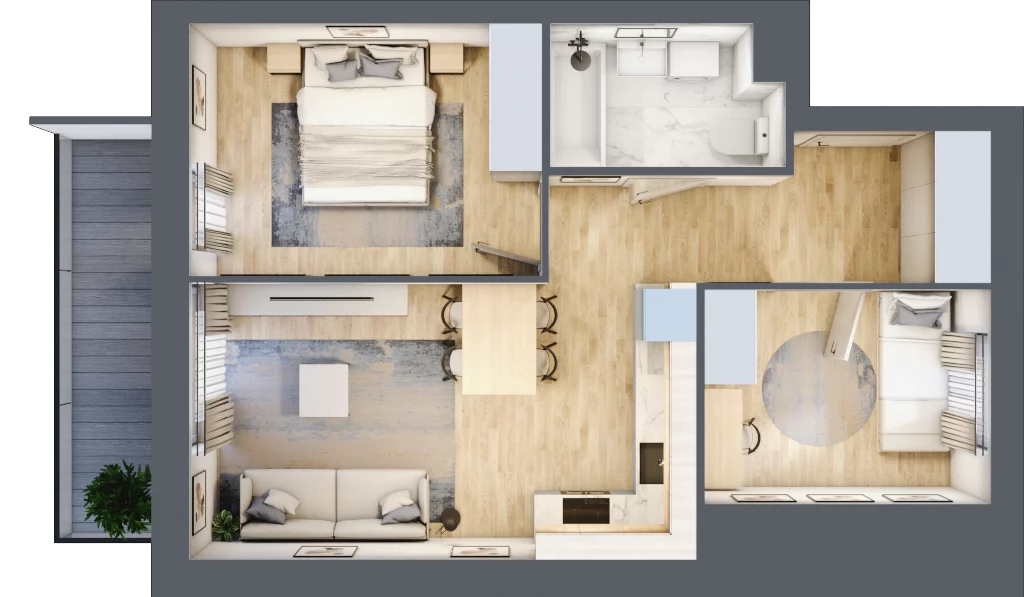 3 pokoje, mieszkanie 49,49 m², piętro 8, oferta nr B1, Warszawski Świt Etap VIII, Warszawa, Targówek, Bródno, ul. Warszawski Świt 5