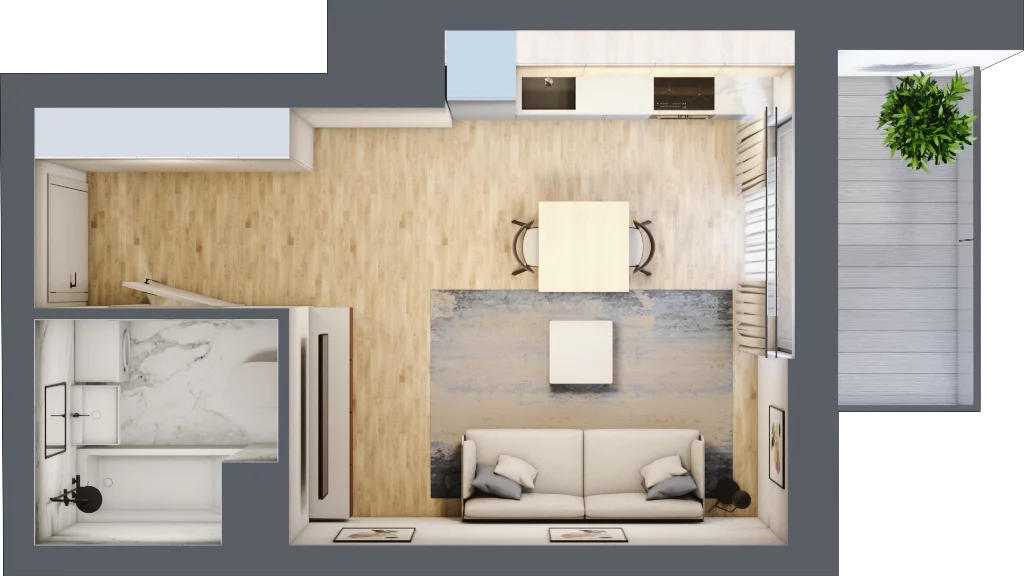 1 pokój, mieszkanie 26,13 m², piętro 4, oferta nr B2-B097, Warszawski Świt Etap IX, Warszawa, Targówek, Bródno, ul. Warszawski Świt 5