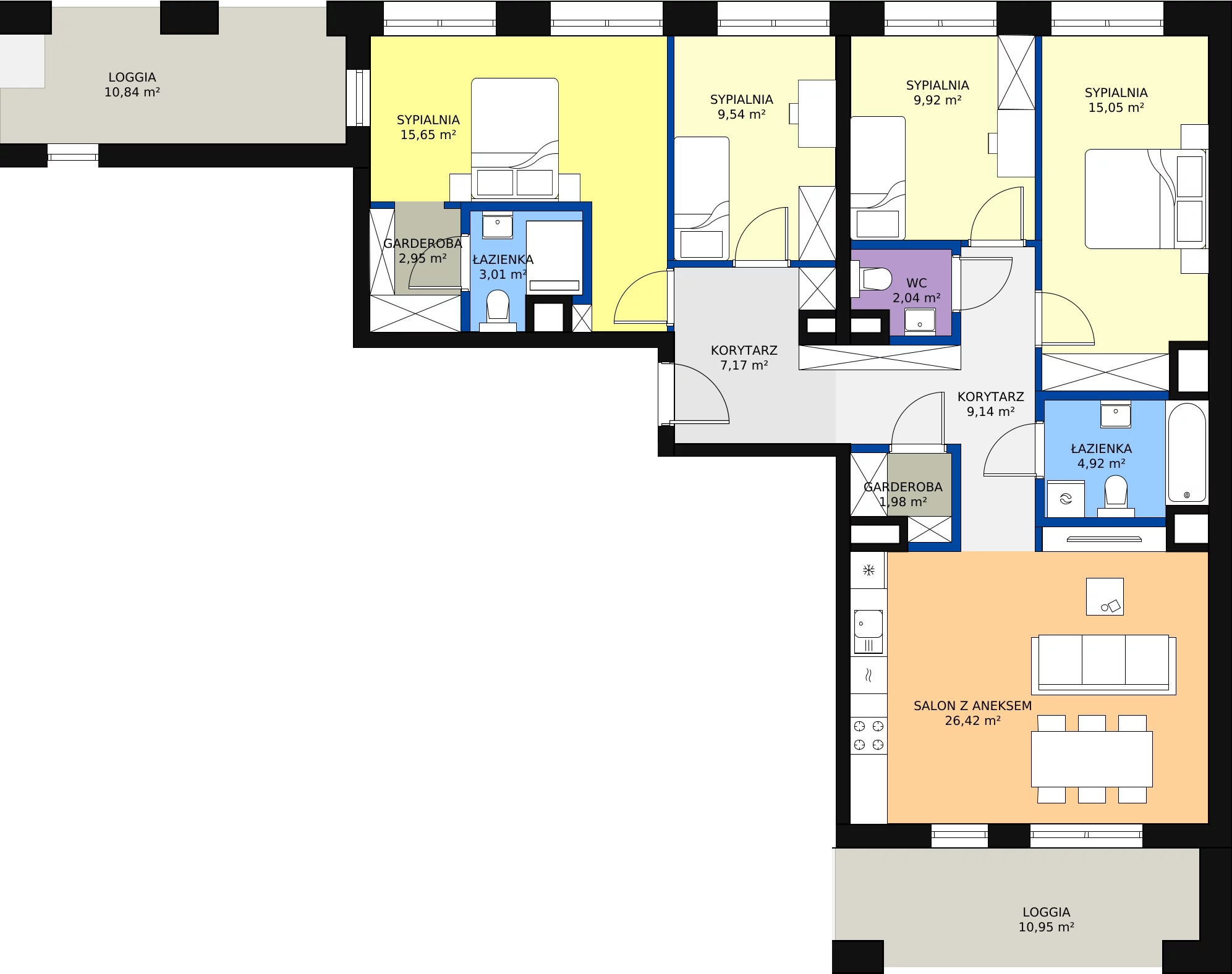 Nowe mieszkanie, 112,65 m², 5 pokoi, 5 piętro, oferta nr M23