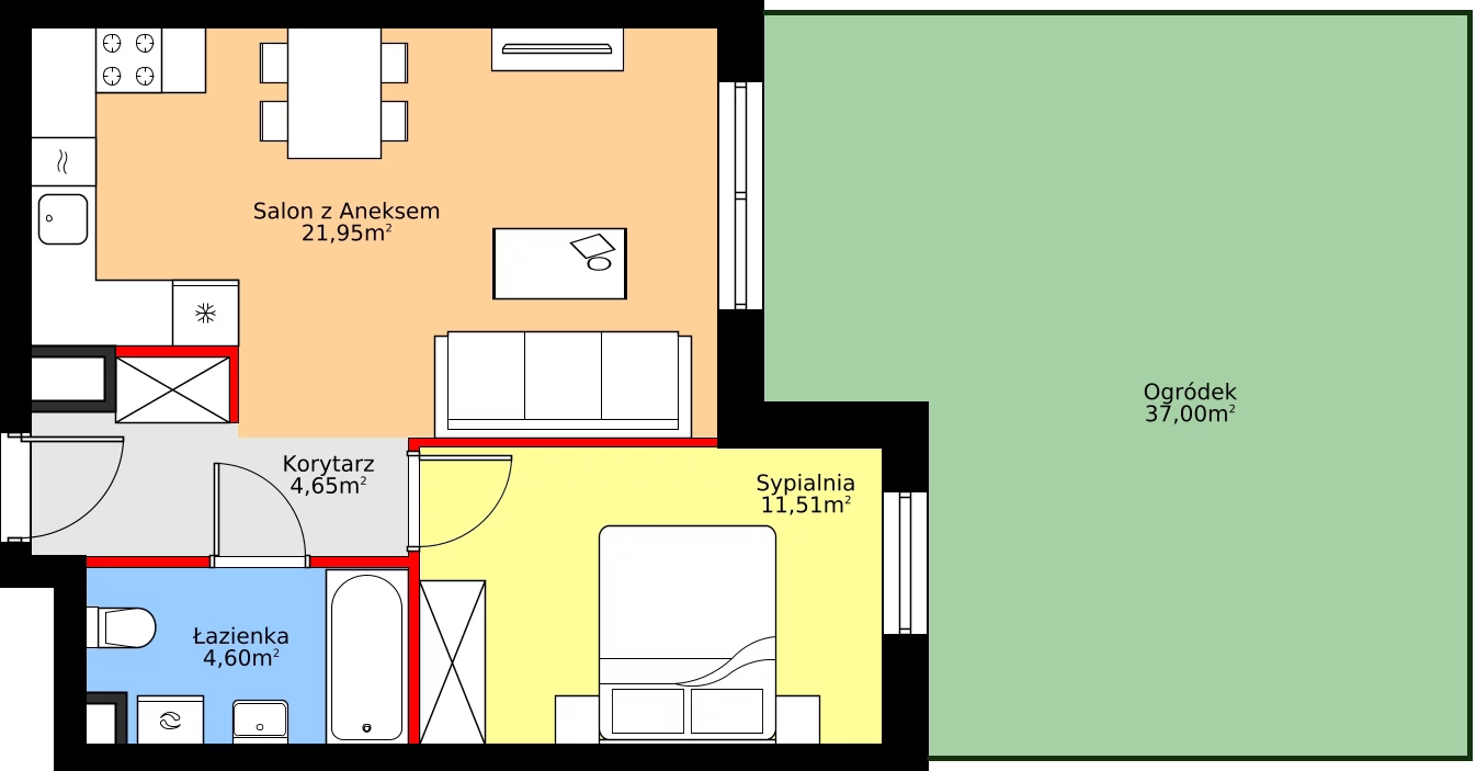 Zalety mieszkania 42.71 m², A.3.2.3