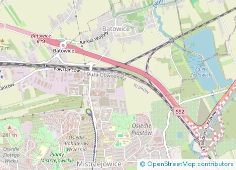 Lokalizacja inwestycji ul. Powstańców / os. Piastów - Budynek F