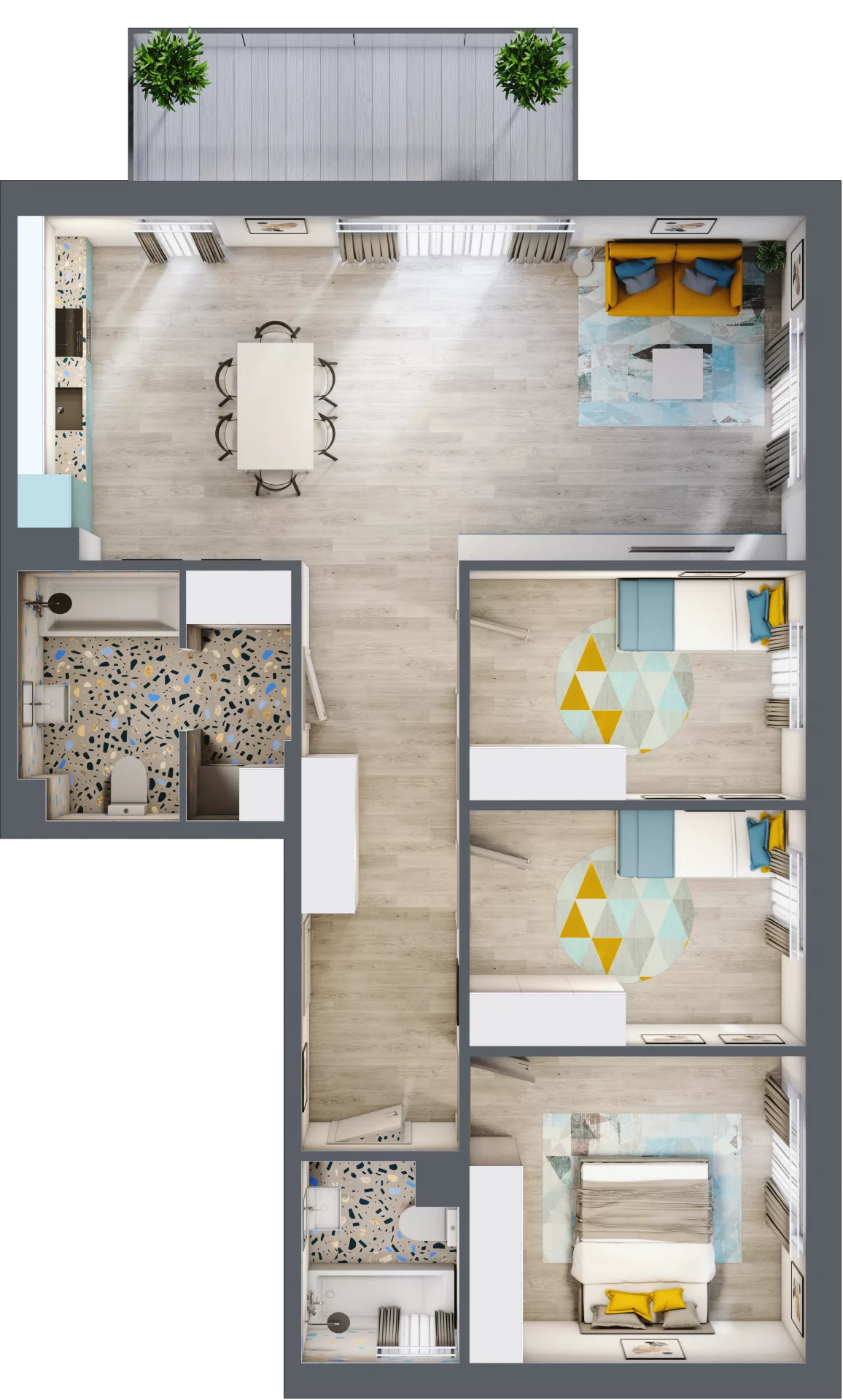 4 pokoje, mieszkanie 93,65 m², piętro 2, oferta nr 1/1-12, ul. Stawowa, Kraków, Prądnik Biały, Bronowice Wielkie, ul. Stawowa 242