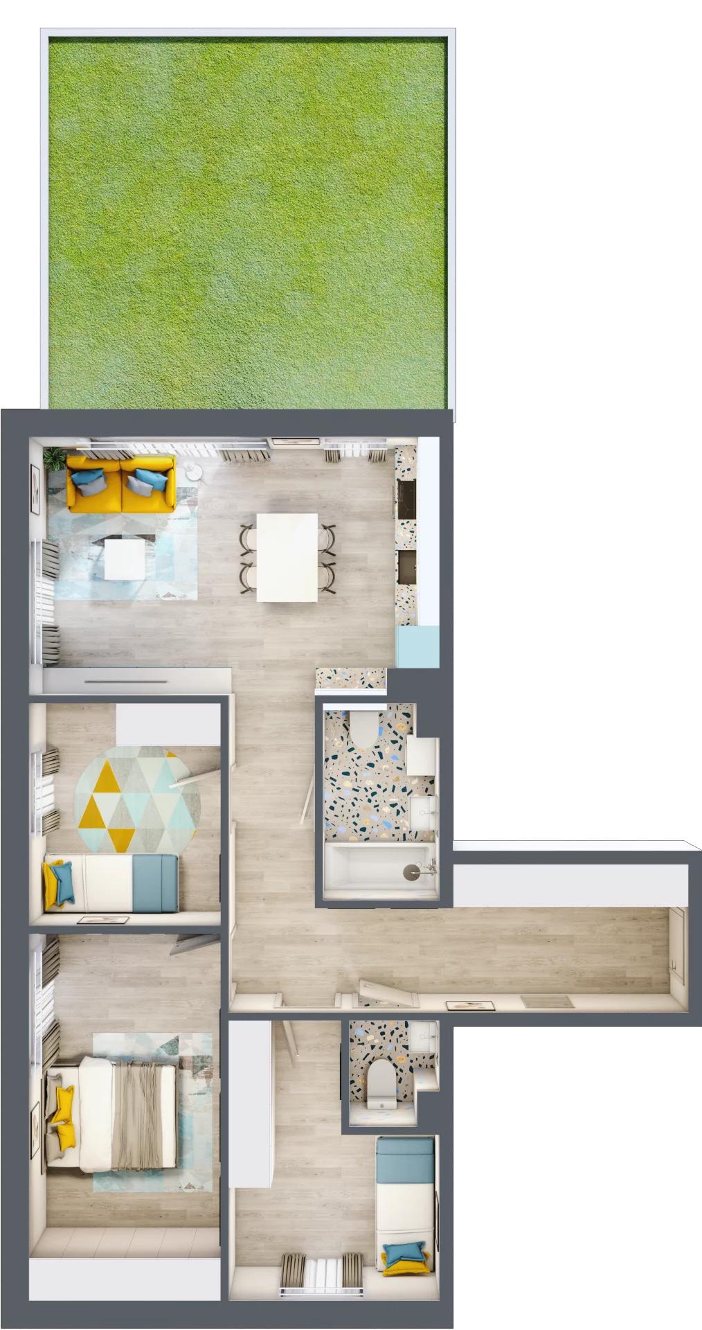 4 pokoje, mieszkanie 72,50 m², parter, oferta nr 1/1-2, ul. Stawowa, Kraków, Prądnik Biały, Bronowice Wielkie, ul. Stawowa 242