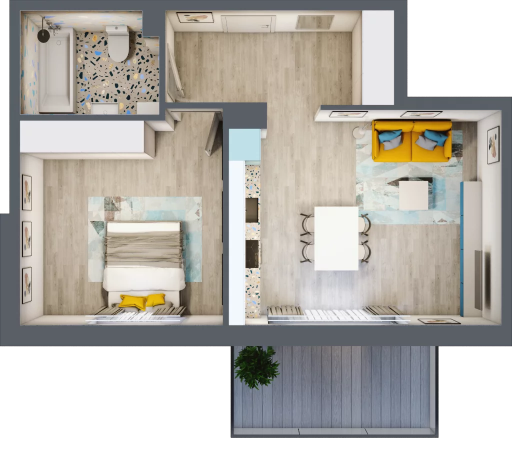 2 pokoje, mieszkanie 48,11 m², piętro 2, oferta nr 1/2-10, ul. Stawowa, Kraków, Prądnik Biały, Bronowice Wielkie, ul. Stawowa 242