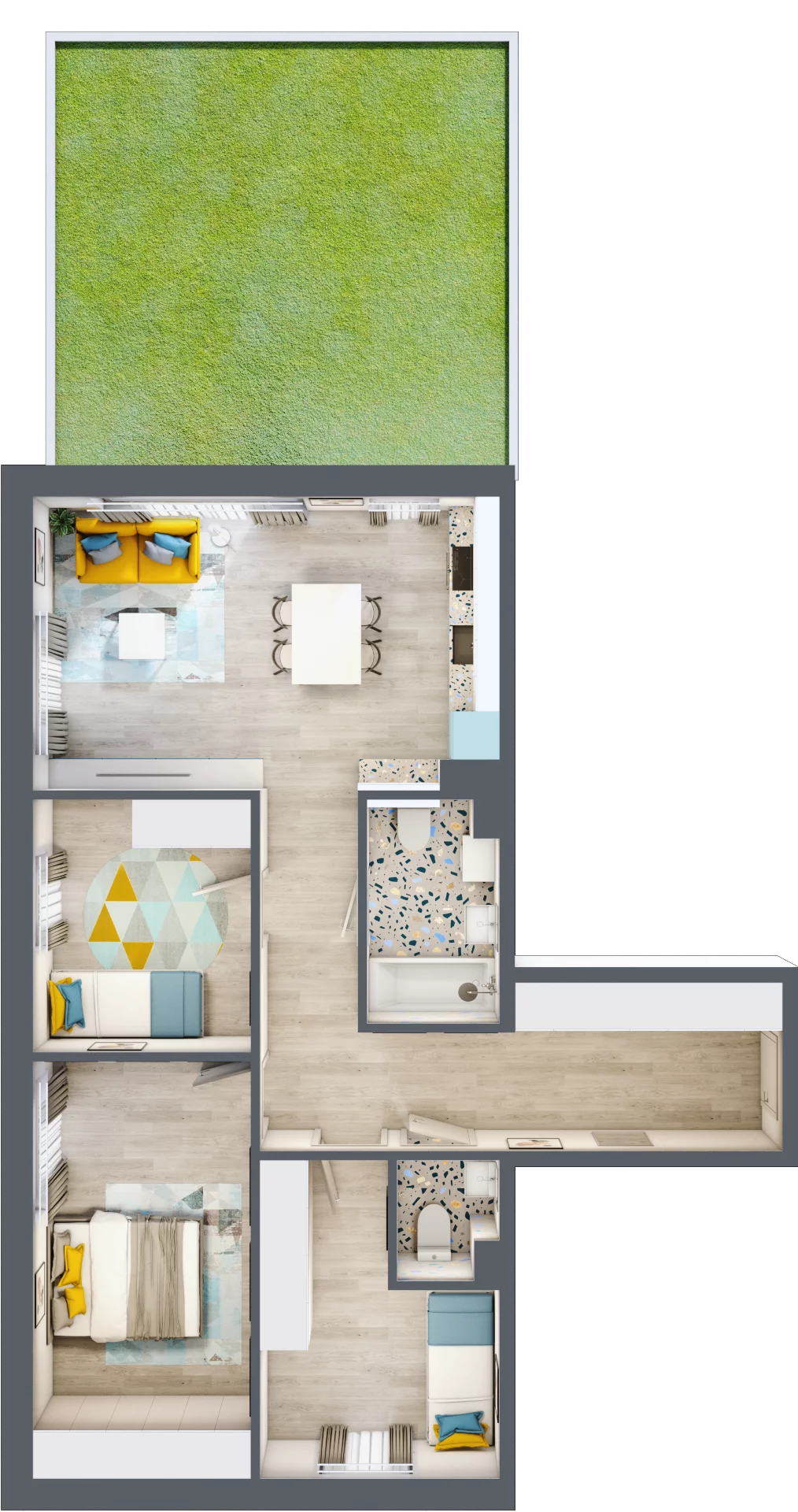 4 pokoje, mieszkanie 72,50 m², parter, oferta nr 1/2-2, ul. Stawowa, Kraków, Prądnik Biały, Bronowice Wielkie, ul. Stawowa 242