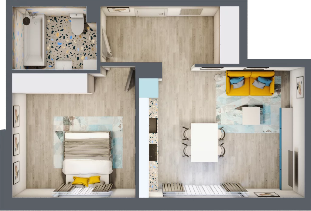 2 pokoje, mieszkanie 48,13 m², parter, oferta nr 1/2-1, ul. Stawowa, Kraków, Prądnik Biały, Bronowice Wielkie, ul. Stawowa 242