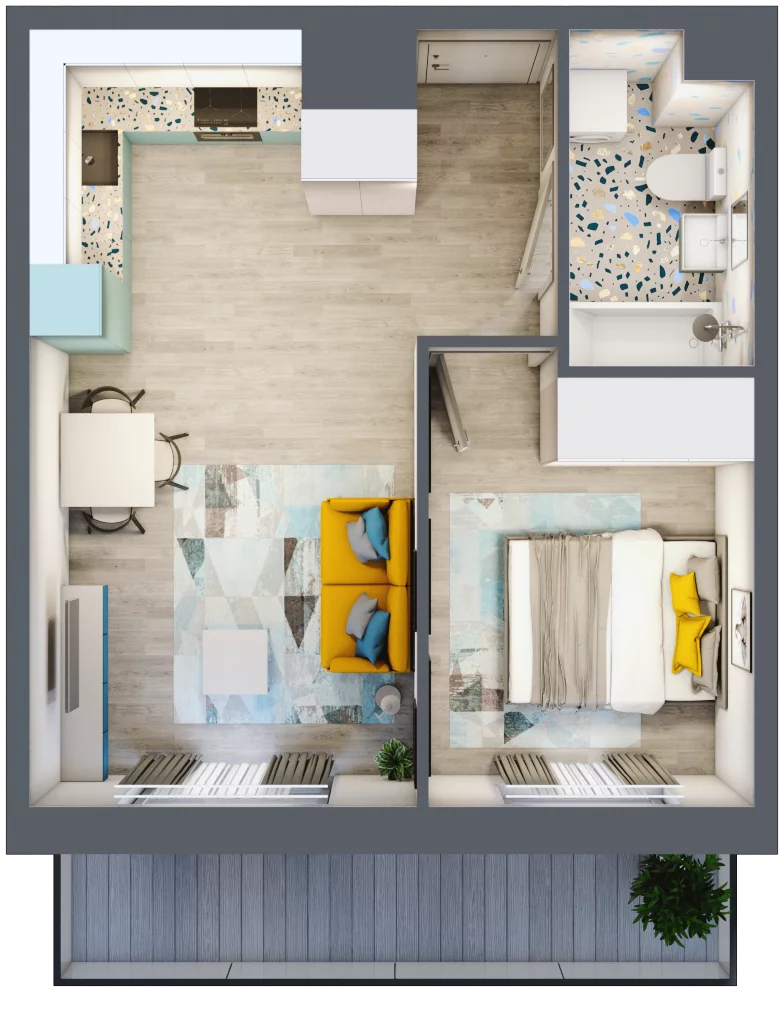 2 pokoje, mieszkanie 37,50 m², piętro 9, oferta nr 35, ul. Powstańców / os. Piastów - Budynek E, Kraków, Mistrzejowice, Osiedle Piastów, ul. Powstańców / os. Piastów