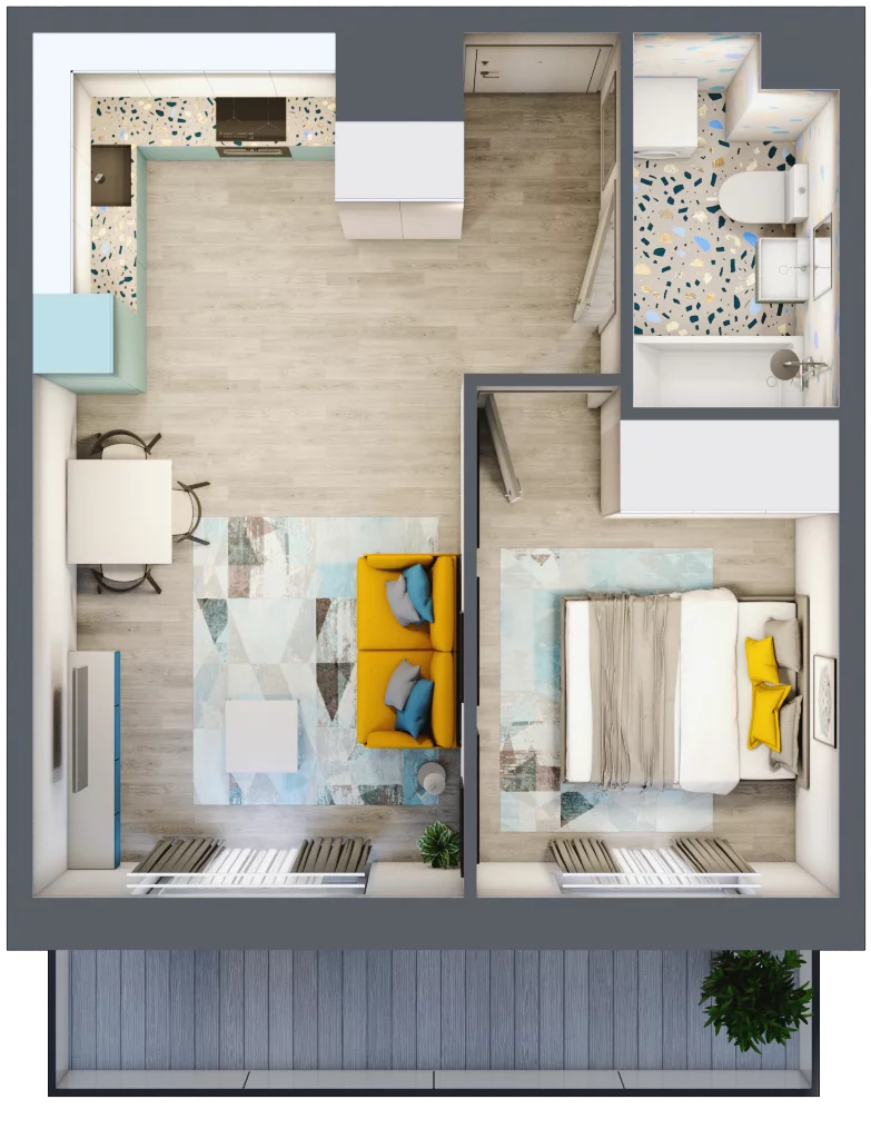 2 pokoje, mieszkanie 37,50 m², piętro 7, oferta nr 27, ul. Powstańców / os. Piastów - Budynek E, Kraków, Mistrzejowice, Osiedle Piastów, ul. Powstańców / os. Piastów