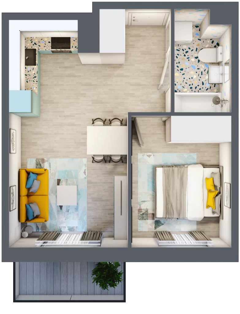 2 pokoje, mieszkanie 36,84 m², piętro 9, oferta nr 113, ul. Powstańców / os. Piastów - Budynek E, Kraków, Mistrzejowice, Osiedle Piastów, ul. Powstańców / os. Piastów
