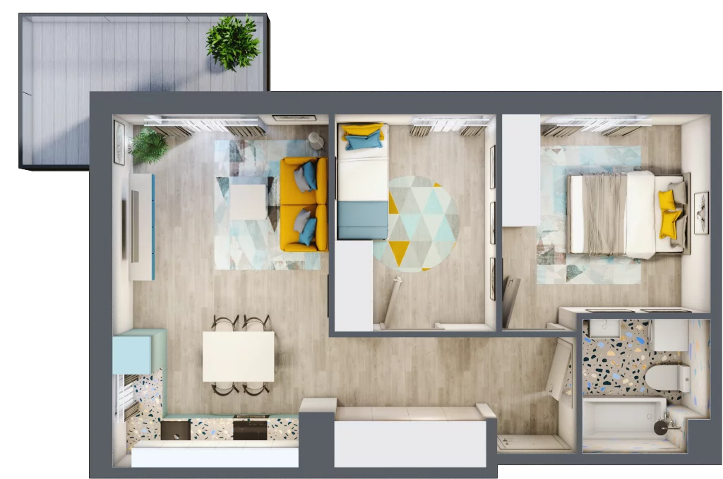 2 pokoje, mieszkanie 50,77 m², piętro 1, oferta nr F29, ul. Glogera - bud. F, G i H, Kraków, Prądnik Biały, Górka Narodowa, ul. Zygmunta Glogera