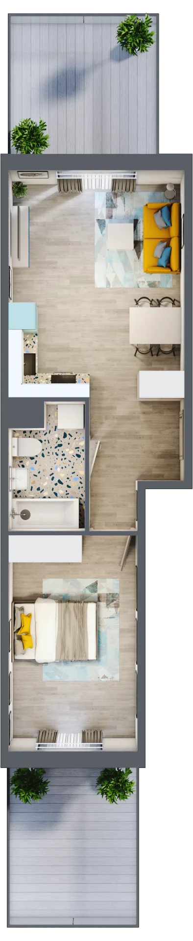 2 pokoje, mieszkanie 45,31 m², parter, oferta nr F4, ul. Glogera - bud. F, G i H, Kraków, Prądnik Biały, Górka Narodowa, ul. Zygmunta Glogera