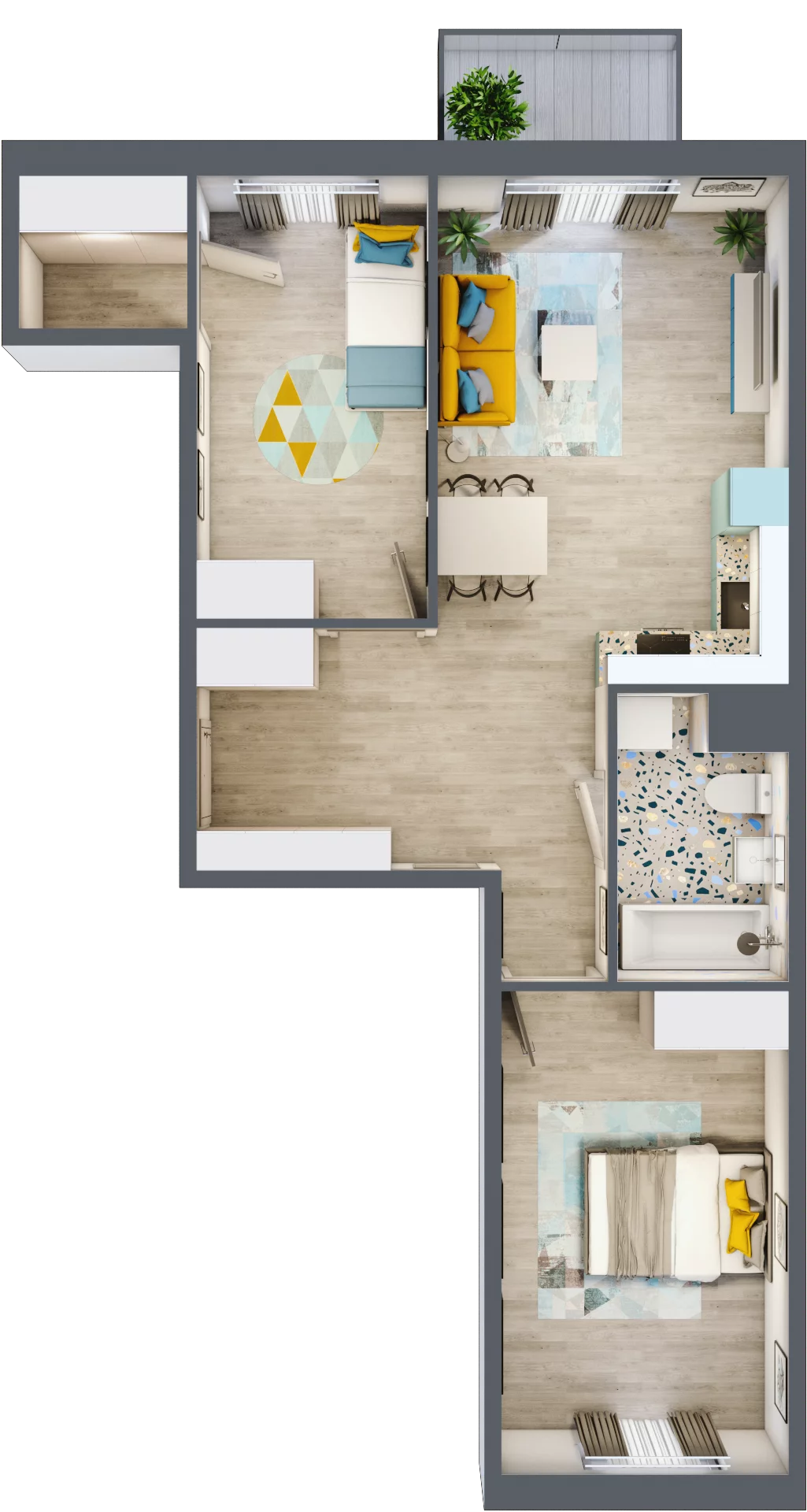 3 pokoje, mieszkanie 61,92 m², piętro 2, oferta nr F30, ul. Glogera - bud. F, G i H, Kraków, Prądnik Biały, Górka Narodowa, ul. Zygmunta Glogera