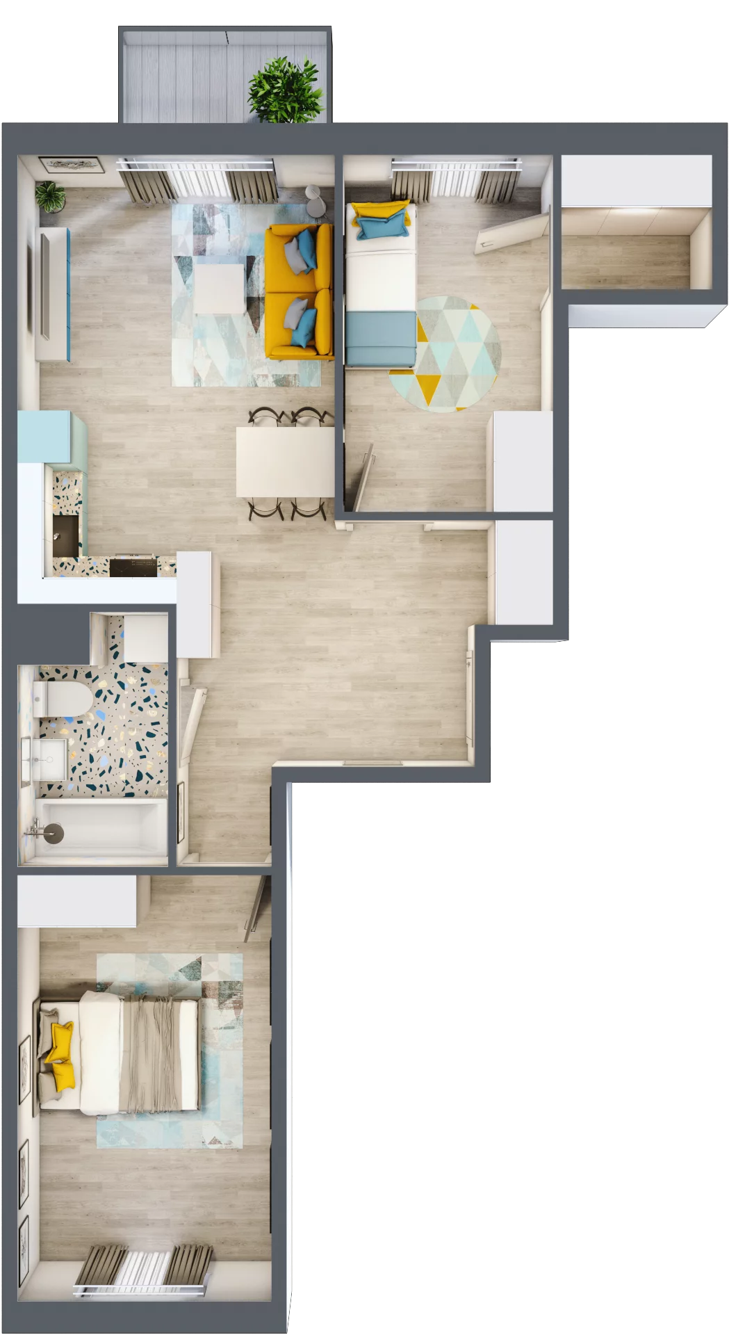 3 pokoje, mieszkanie 61,68 m², piętro 1, oferta nr F8, ul. Glogera - bud. F, G i H, Kraków, Prądnik Biały, Górka Narodowa, ul. Zygmunta Glogera