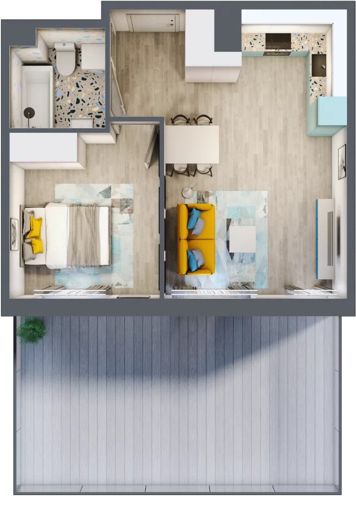 2 pokoje, mieszkanie 39,79 m², parter, oferta nr F2, ul. Glogera - bud. F, G i H, Kraków, Prądnik Biały, Górka Narodowa, ul. Zygmunta Glogera