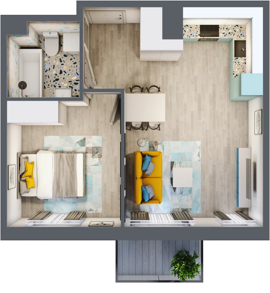 2 pokoje, mieszkanie 39,76 m², piętro 2, oferta nr F10, ul. Glogera - bud. F, G i H, Kraków, Prądnik Biały, Górka Narodowa, ul. Zygmunta Glogera