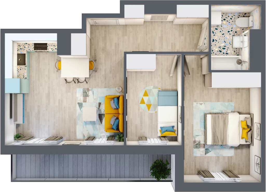3 pokoje, mieszkanie 55,05 m², piętro 3, oferta nr G14, ul. Glogera - bud. F, G i H, Kraków, Prądnik Biały, Górka Narodowa, ul. Zygmunta Glogera