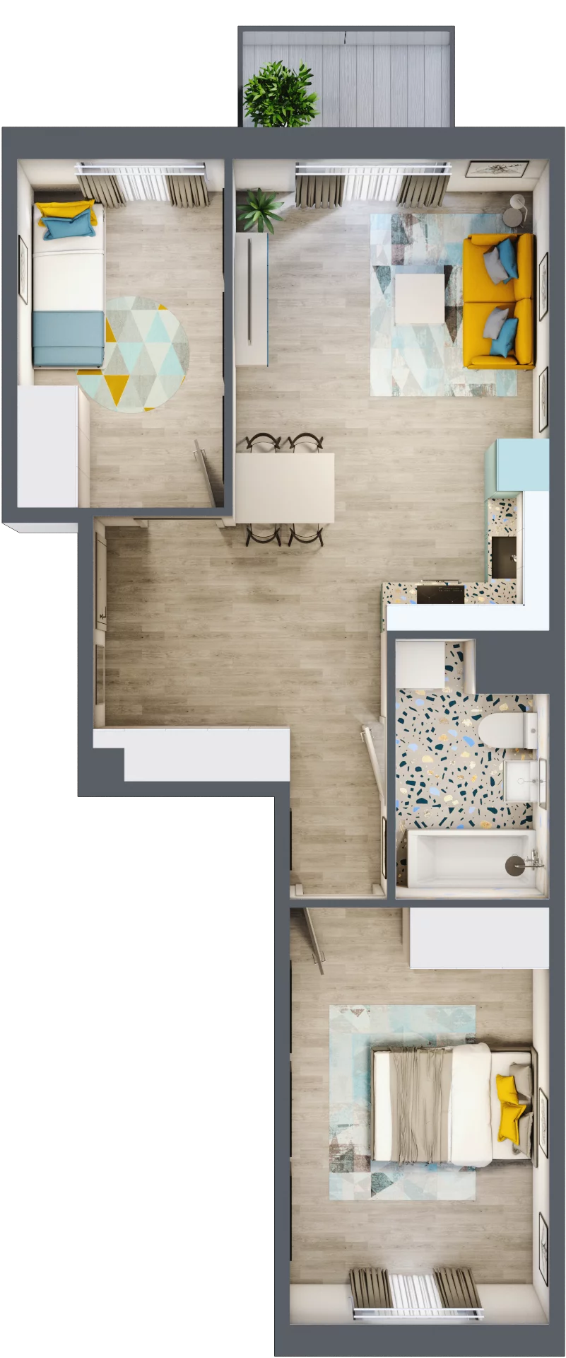 3 pokoje, mieszkanie 56,57 m², piętro 2, oferta nr G26, ul. Glogera - bud. F, G i H, Kraków, Prądnik Biały, Górka Narodowa, ul. Zygmunta Glogera