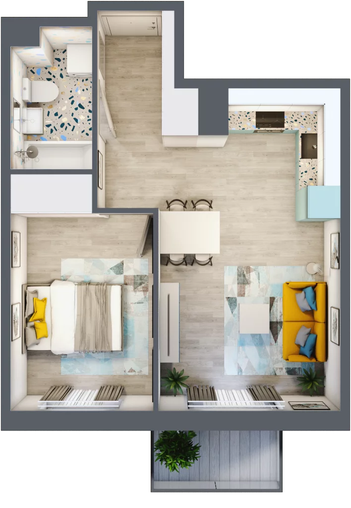 2 pokoje, mieszkanie 39,21 m², piętro 2, oferta nr G10, ul. Glogera - bud. F, G i H, Kraków, Prądnik Biały, Górka Narodowa, ul. Zygmunta Glogera