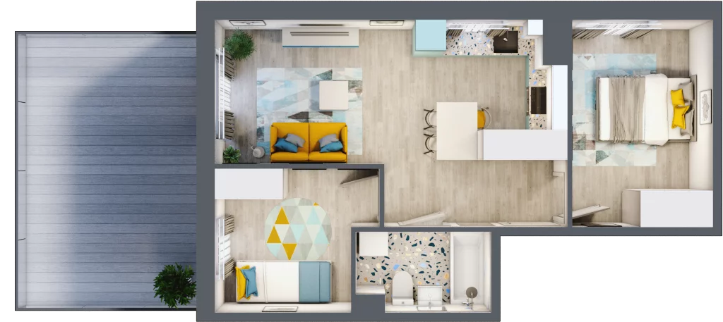 3 pokoje, mieszkanie 44,72 m², parter, oferta nr G20, ul. Glogera - bud. F, G i H, Kraków, Prądnik Biały, Górka Narodowa, ul. Zygmunta Glogera