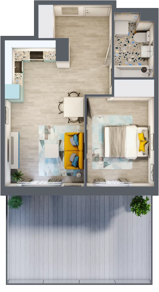 2 pokoje, mieszkanie 41,60 m², parter, oferta nr G18, ul. Glogera - bud. F, G i H, Kraków, Prądnik Biały, Górka Narodowa, ul. Zygmunta Glogera