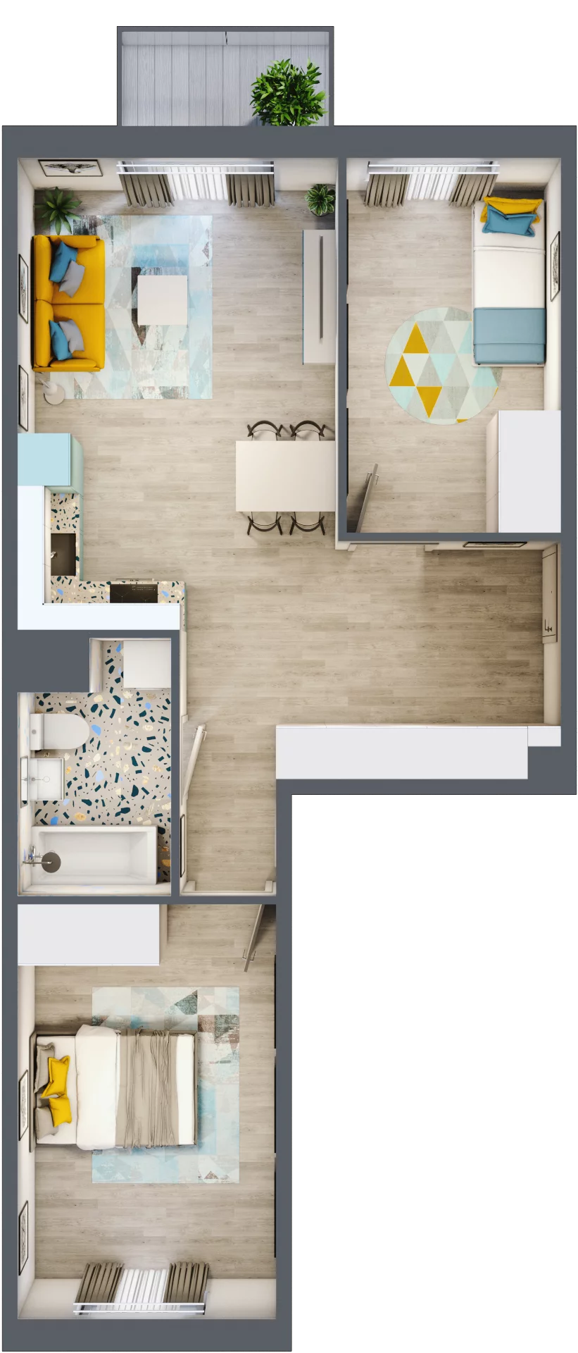 3 pokoje, mieszkanie 60,15 m², piętro 1, oferta nr G8, ul. Glogera - bud. F, G i H, Kraków, Prądnik Biały, Górka Narodowa, ul. Zygmunta Glogera
